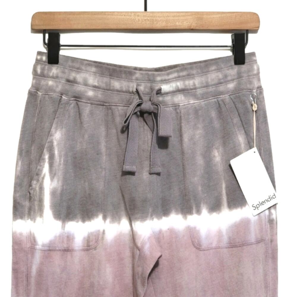 Splendid Tie Dye Jogger Pant Gray Pink Lounge Athleisure Casual Cotton Size XS - Picture 4 of 13